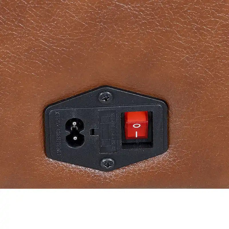 Sofá biplaza reclinable eléctrico Slate Grey / Caramel Brown con consola - 2 plazas