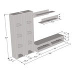Mueble de TV flotante de pared con luces LED en blanco/negro/roble – Montaje para 1 persona