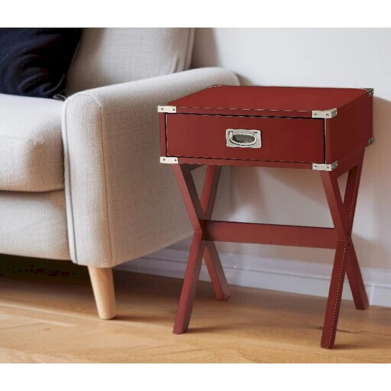 Mesa Auxiliar con Cajón Patas Cruzadas de la Cruz Roja – Capacidad 1
