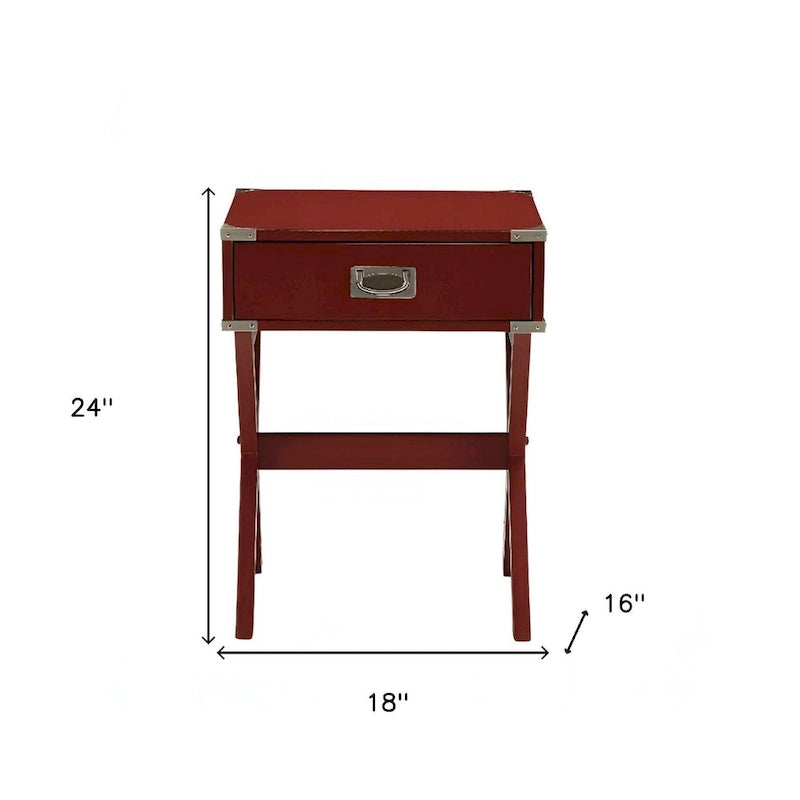 Mesa Auxiliar con Cajón Patas Cruzadas de la Cruz Roja – Capacidad 1