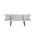 Mueble para TV Mid-Century Blanco / Crema / Negro, apto para TV de hasta 50", montaje por 1 persona