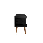 Mueble para TV Mid-Century Blanco / Crema / Negro, apto para TV de hasta 50", montaje por 1 persona