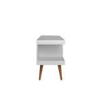 Mueble para TV Mid-Century Blanco / Crema / Negro, apto para TV de hasta 50", montaje por 1 persona