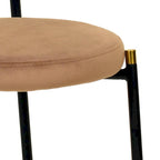 Juego de 2 sillas de comedor, respaldo de mimbre y asiento de terciopelo, azul marino / beige / negro / gris