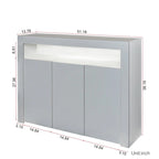 Sideboard Storage Cabinet High Gloss with LED Light
