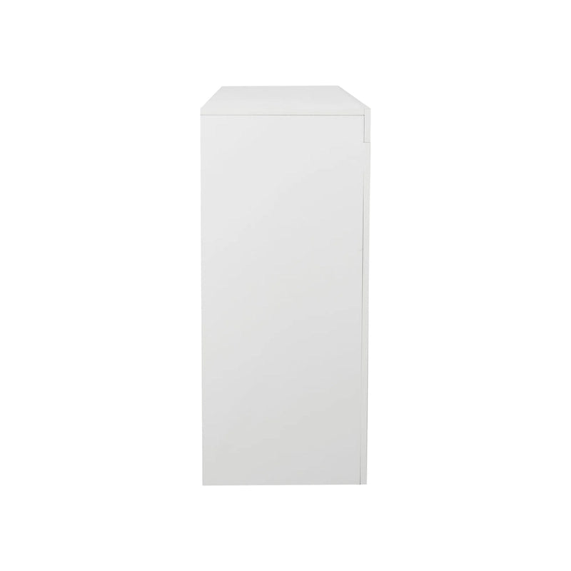 Aparador de alto brillo de 3 puertas blanco/negro con luz LED, unidad individual