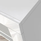 Aparador de alto brillo de 3 puertas blanco/negro con luz LED, unidad individual
