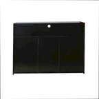 Aparador de alto brillo de 3 puertas blanco/negro con luz LED, unidad individual