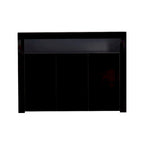Aparador de alto brillo de 3 puertas blanco/negro con luz LED, unidad individual