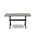 Juego de comedor rectangular negro con cepillado de alambre – Mesa de patas cruzadas y sillas Parson (5/6/7 piezas)
