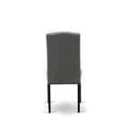 Juego de comedor rectangular negro con cepillado de alambre – Mesa de patas cruzadas y sillas Parson (5/6/7 piezas)