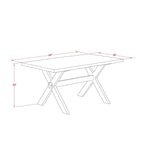 Juego de comedor rectangular negro con cepillado de alambre – Mesa de patas cruzadas y sillas Parson (5/6/7 piezas)