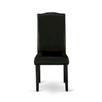 Juego de comedor rectangular negro con cepillado de alambre – Mesa de patas cruzadas y sillas Parson (5/6/7 piezas)