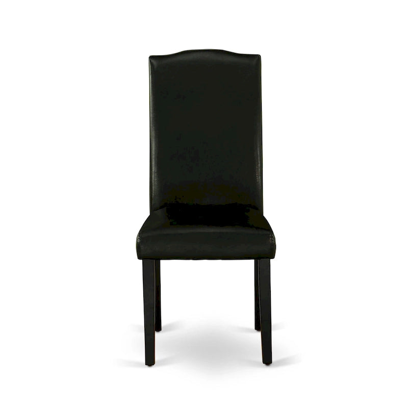 Juego de comedor rectangular negro con cepillado de alambre – Mesa de patas cruzadas y sillas Parson (5/6/7 piezas)