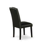 Juego de comedor rectangular negro con cepillado de alambre – Mesa de patas cruzadas y sillas Parson (5/6/7 piezas)