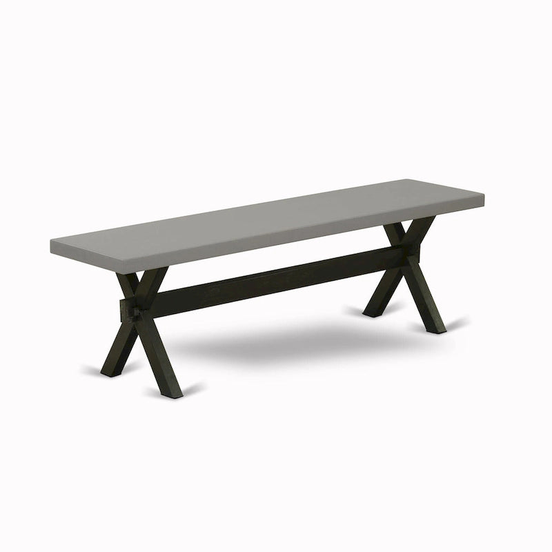 Juego de comedor rectangular negro con cepillado de alambre – Mesa de patas cruzadas y sillas Parson (5/6/7 piezas)
