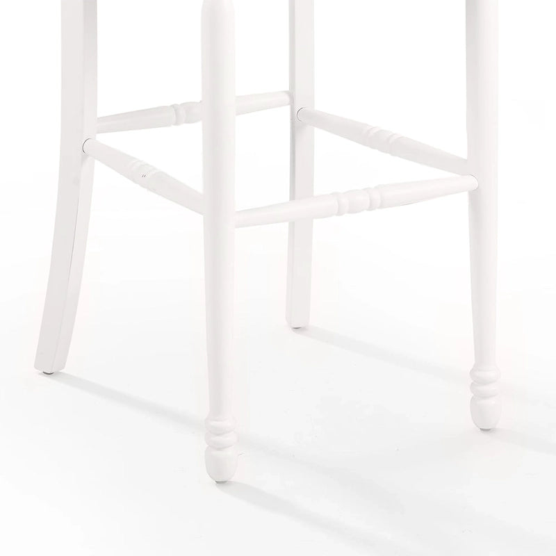 Taburete alto de bar estilo rústico blanco, juego de 2