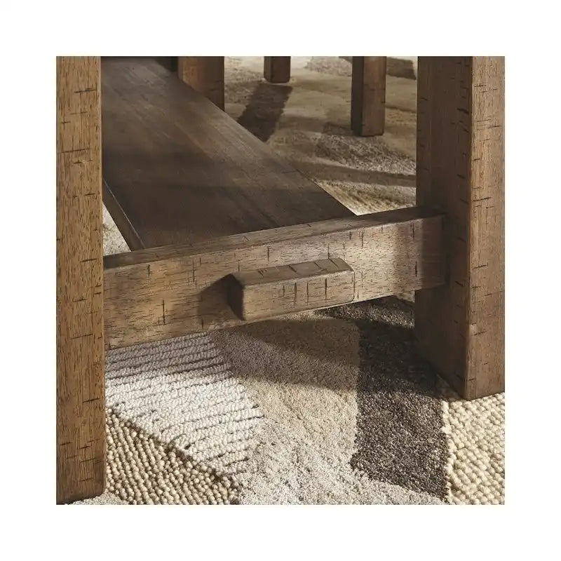 Mesa de comedor extensible de altura de mostrador marrón grisáceo, con capacidad para 8 personas
