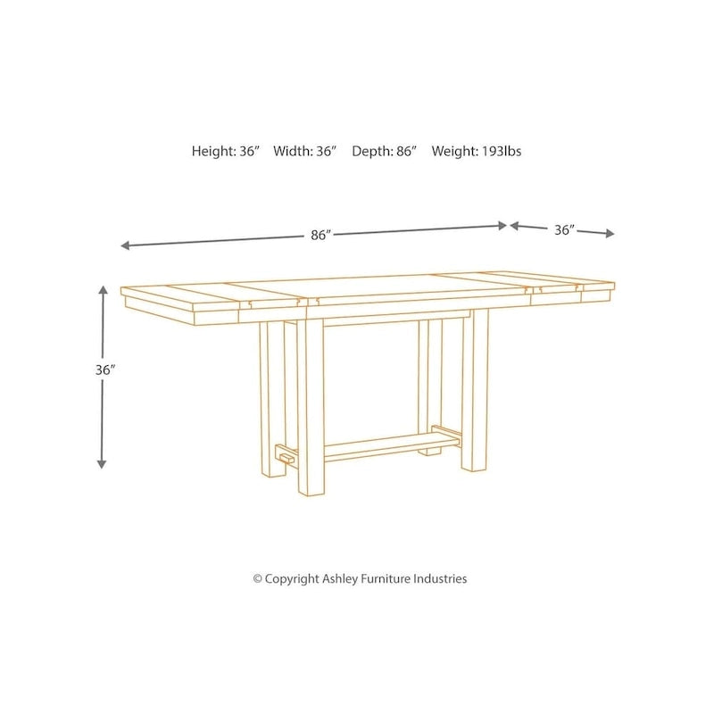Mesa de comedor extensible de altura de mostrador marrón grisáceo, con capacidad para 8 personas