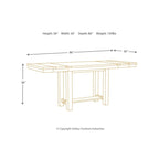 Mesa de comedor extensible de altura de mostrador marrón grisáceo, con capacidad para 8 personas