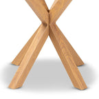 Mesa auxiliar redonda con tapa de cristal, natural/transparente, para 1 persona