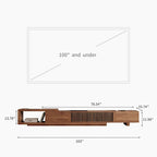 Mueble de TV extensible de nogal con 4 cajones, para televisores de hasta 118"