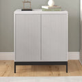 Blanco / Blanco Alder / Negro Veteado – Armario auxiliar de doble puerta de 28"