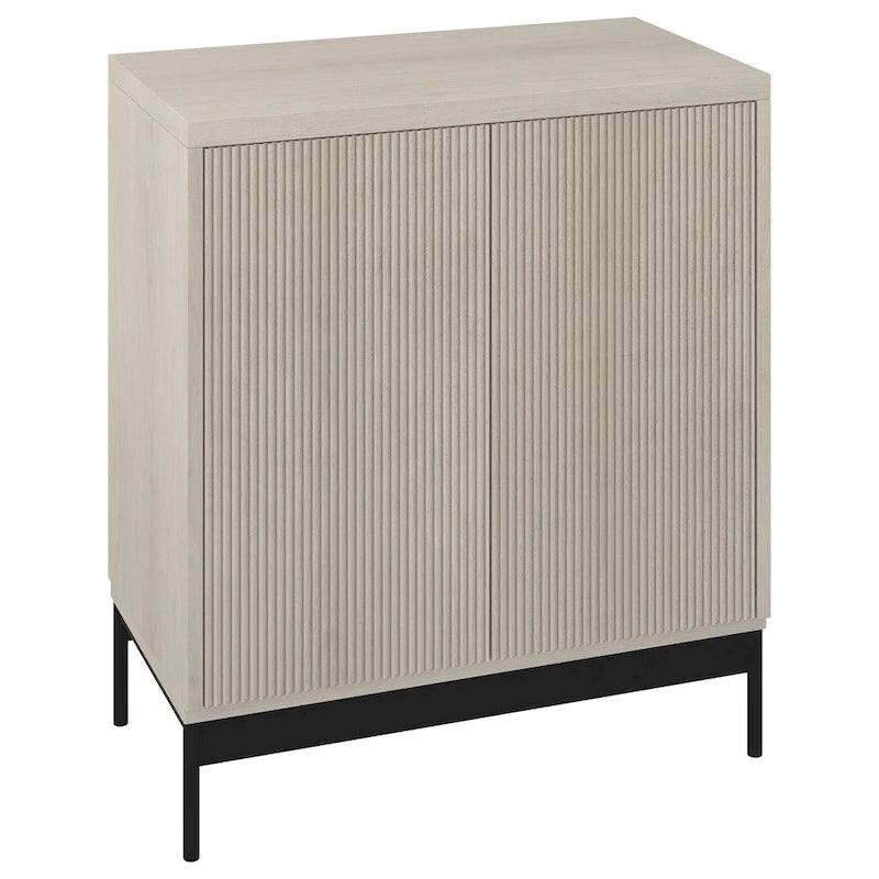Blanco / Blanco Alder / Negro Veteado – Armario auxiliar de doble puerta de 28"