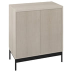 Blanco / Blanco Alder / Negro Veteado – Armario auxiliar de doble puerta de 28"