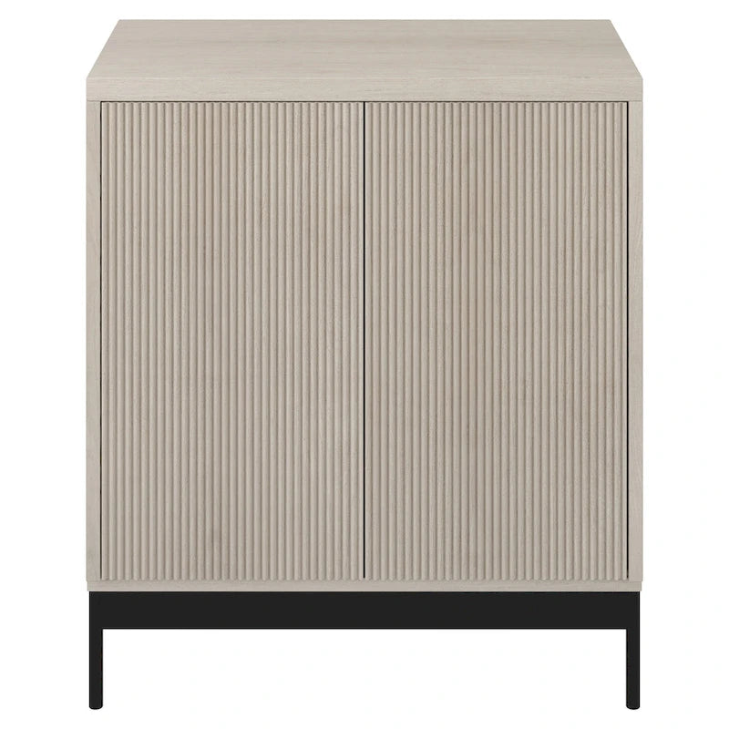 Blanco / Blanco Alder / Negro Veteado – Armario auxiliar de doble puerta de 28"