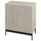 Blanco / Blanco Alder / Negro Veteado – Armario auxiliar de doble puerta de 28"