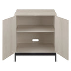 Blanco / Blanco Alder / Negro Veteado – Armario auxiliar de doble puerta de 28"
