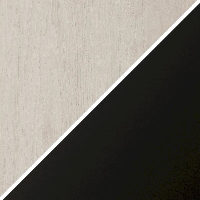 Blanco / Blanco Alder / Negro Veteado – Armario auxiliar de doble puerta de 28"