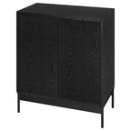 Blanco / Blanco Alder / Negro Veteado – Armario auxiliar de doble puerta de 28"