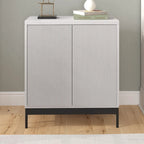 Blanco / Blanco Alder / Negro Veteado – Armario auxiliar de doble puerta de 28"