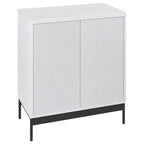 Blanco / Blanco Alder / Negro Veteado – Armario auxiliar de doble puerta de 28"
