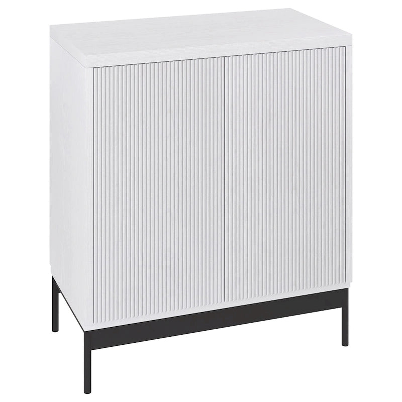 Blanco / Blanco Alder / Negro Veteado – Armario auxiliar de doble puerta de 28"
