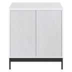Blanco / Blanco Alder / Negro Veteado – Armario auxiliar de doble puerta de 28"