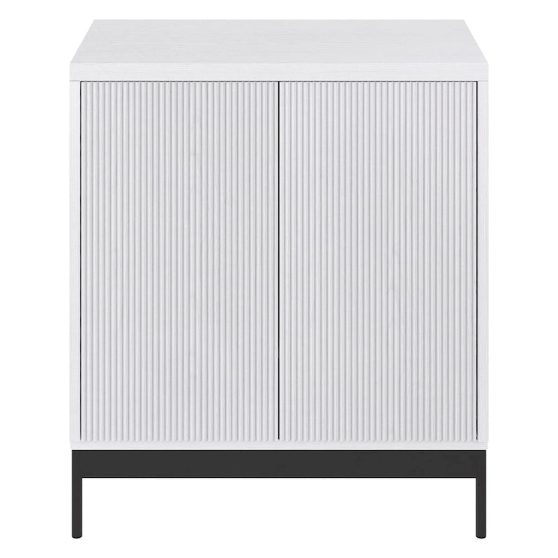 Blanco / Blanco Alder / Negro Veteado – Armario auxiliar de doble puerta de 28"