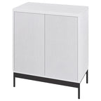 Blanco / Blanco Alder / Negro Veteado – Armario auxiliar de doble puerta de 28"