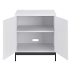 Blanco / Blanco Alder / Negro Veteado – Armario auxiliar de doble puerta de 28"