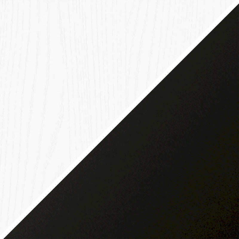 Blanco / Blanco Alder / Negro Veteado – Armario auxiliar de doble puerta de 28"