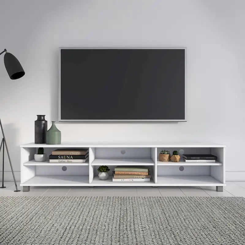 Mueble para TV bajo perfil gris / blanco / marrón / negro para televisores de hasta 85" – 1 persona