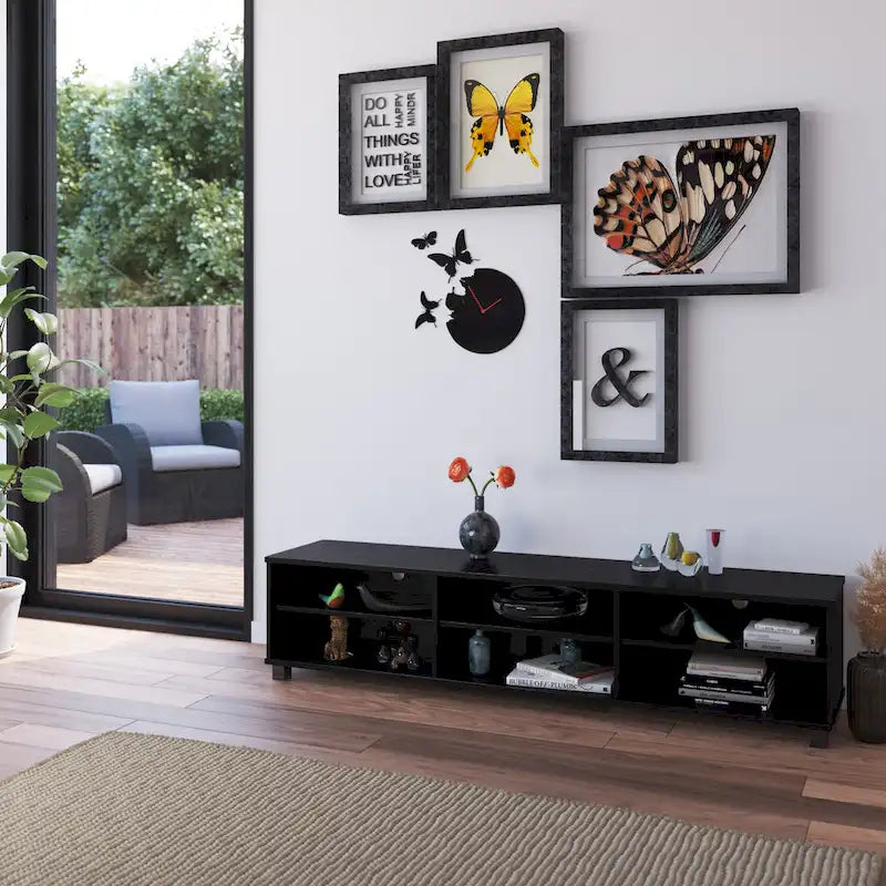 Mueble para TV bajo perfil gris / blanco / marrón / negro para televisores de hasta 85" – 1 persona