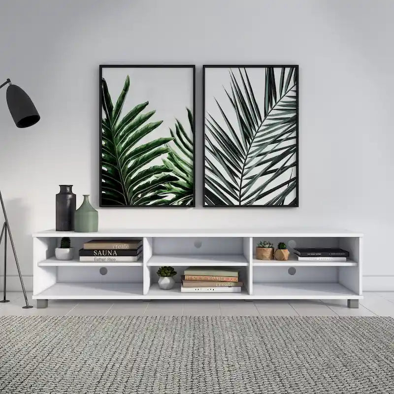 Mueble para TV bajo perfil gris / blanco / marrón / negro para televisores de hasta 85" – 1 persona