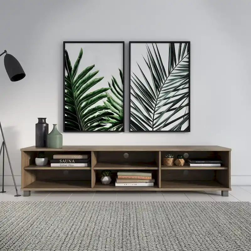 Mueble para TV bajo perfil gris / blanco / marrón / negro para televisores de hasta 85" – 1 persona