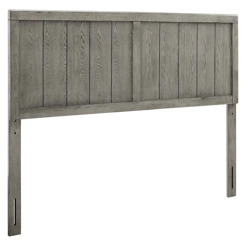 Cabecero de madera gris tamaño Queen, estilo rústico, 1 persona