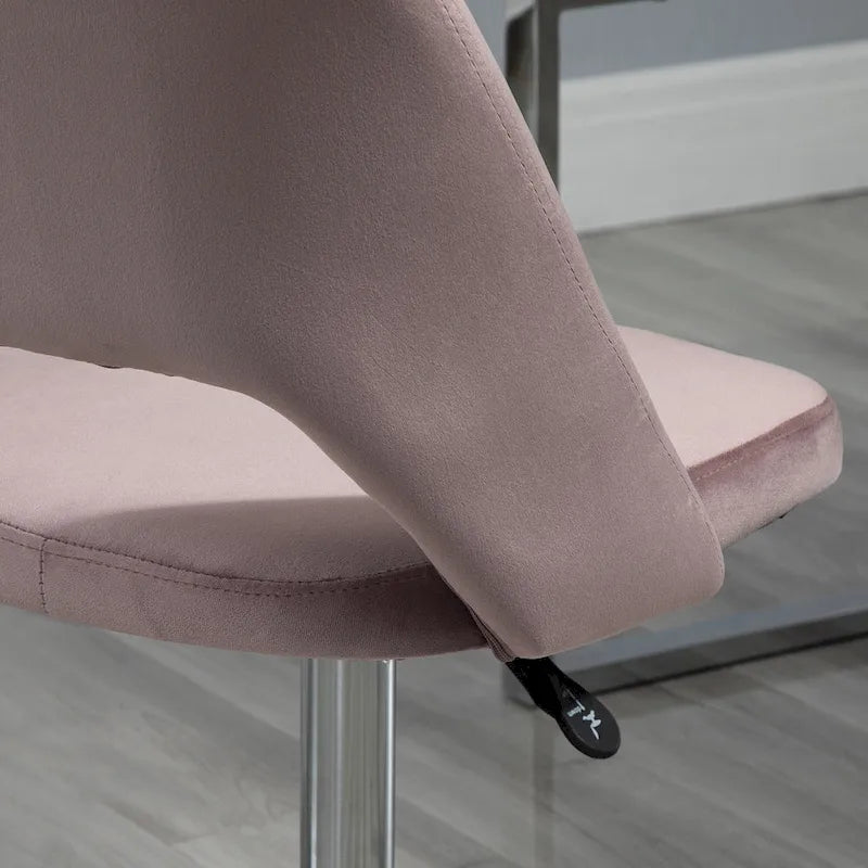 Silla giratoria de escritorio sin brazos, de terciopelo, de media altura, en rosa/azul/gris/blanco, unidad individual