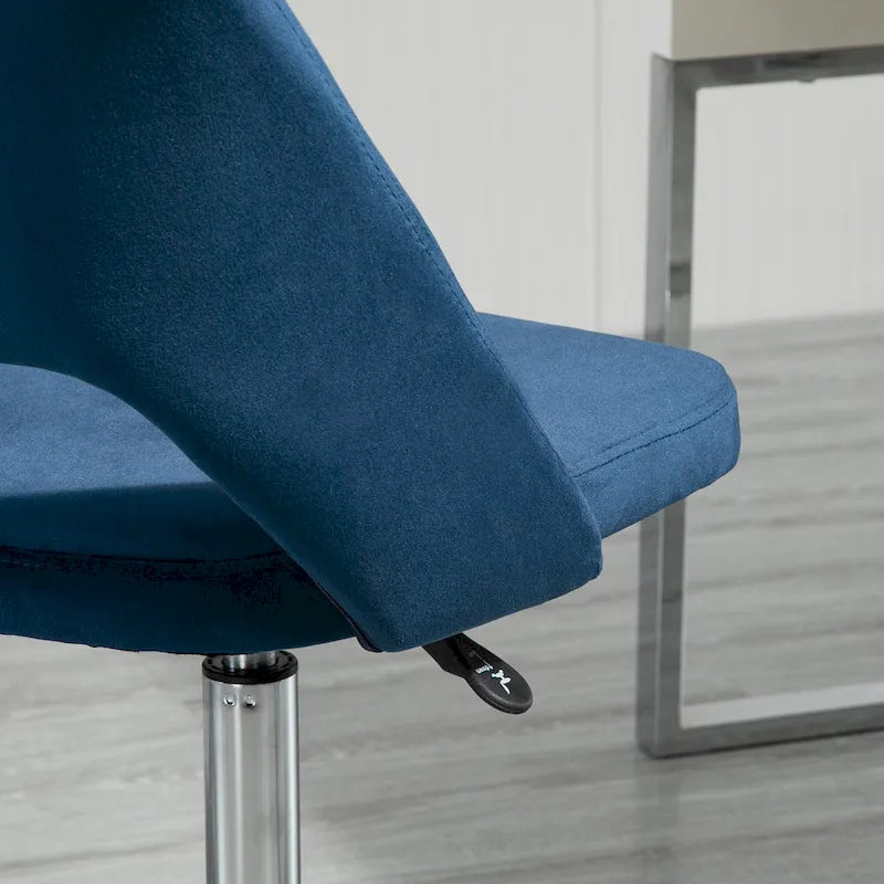 Silla giratoria de escritorio sin brazos, de terciopelo, de media altura, en rosa/azul/gris/blanco, unidad individual
