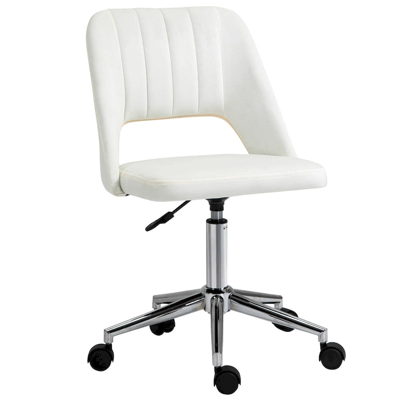 Silla giratoria de escritorio sin brazos, de terciopelo, de media altura, en rosa/azul/gris/blanco, unidad individual